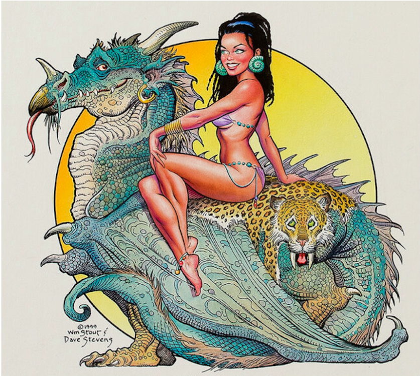 Woman on a Dragon Illustration by Dave Stevens sold for $12,160. Click here to get your original art appraised.