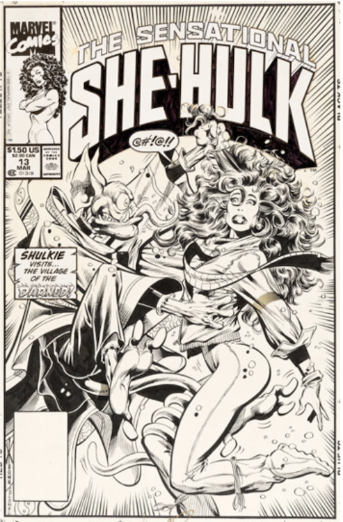 The Sensational She-Hulk #13 Cover Art by Ernie Colon sold for $13,200. Click here to get your original art appraised.