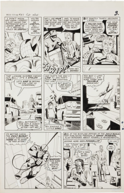 The Amazing Spider-Man #37 Page 3 by Steve Ditko sold for $26,290. Click here to get your original art appraised.
