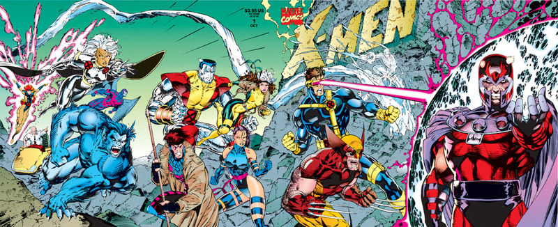 Stunning wraparound cover image from X-Men 1990 #1