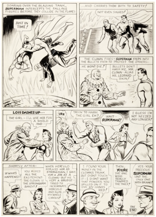 Action Comics #28 Page 13 sold for $72,000
Joe Shuster art