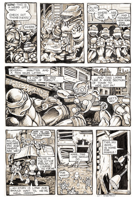 Teenage Mutant Ninja Turtles #5 Page 8 by Kevin Eastman sold for $5,040. Click here to get your original art appraised.